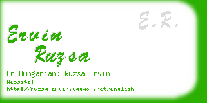 ervin ruzsa business card